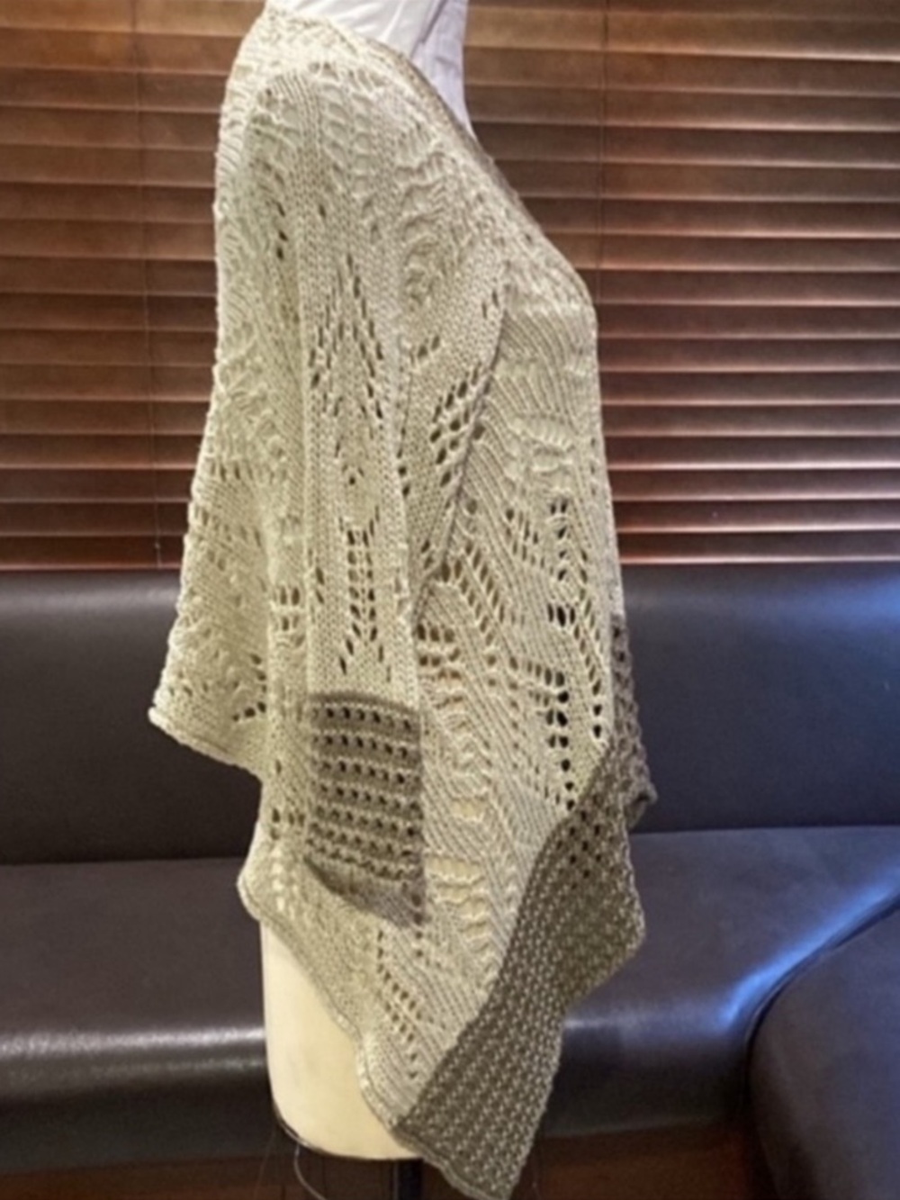 Cotton Open-Front Crochet Cardigan Sweater / shrug / wrap - Picture 2 of 16